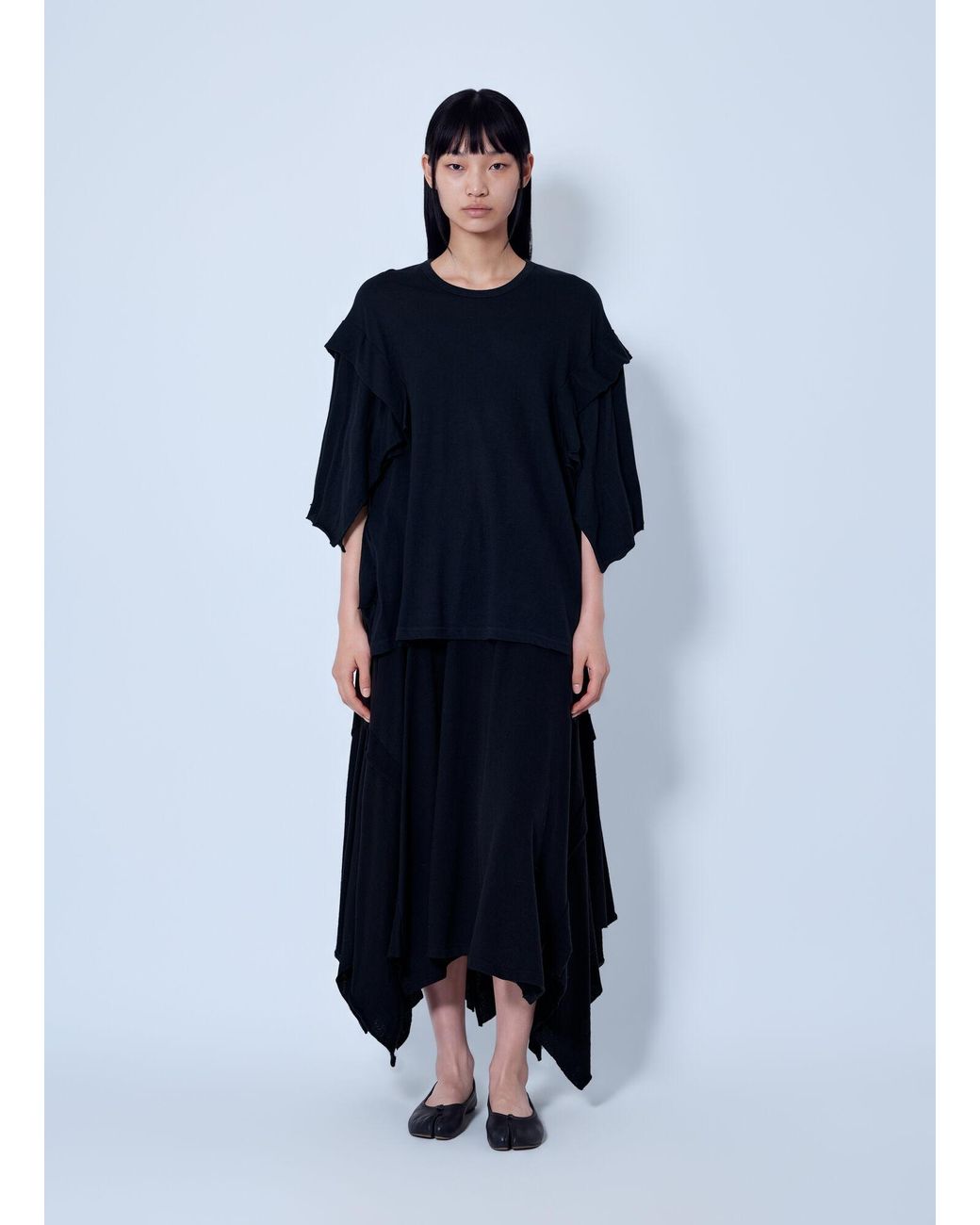 Yohji Yamamoto Blue Draped Long Sleeve T-Shirt