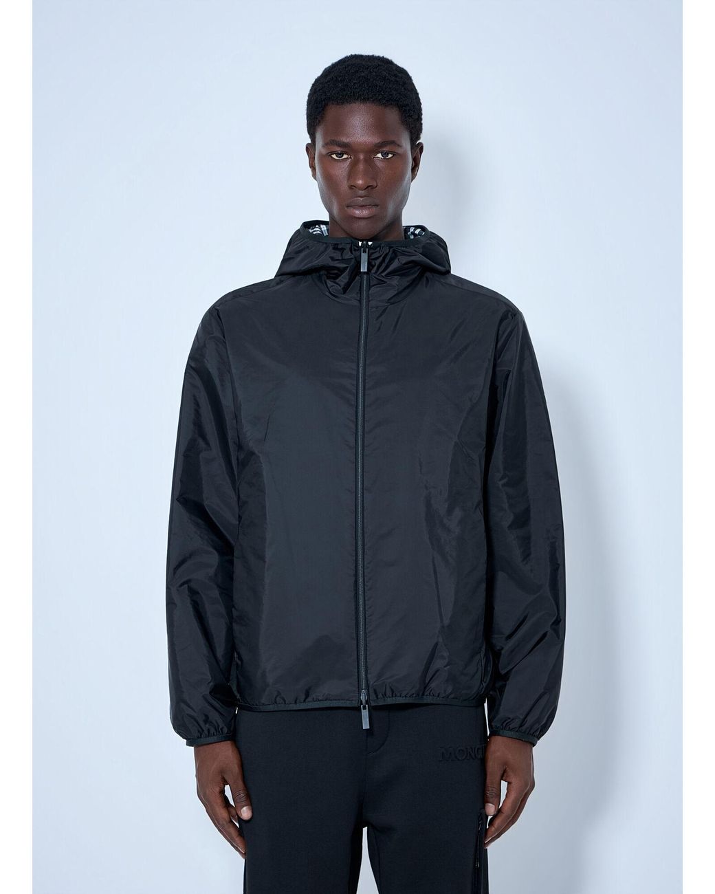Moncler Blue Reversible Hooded Zip Jacket for men