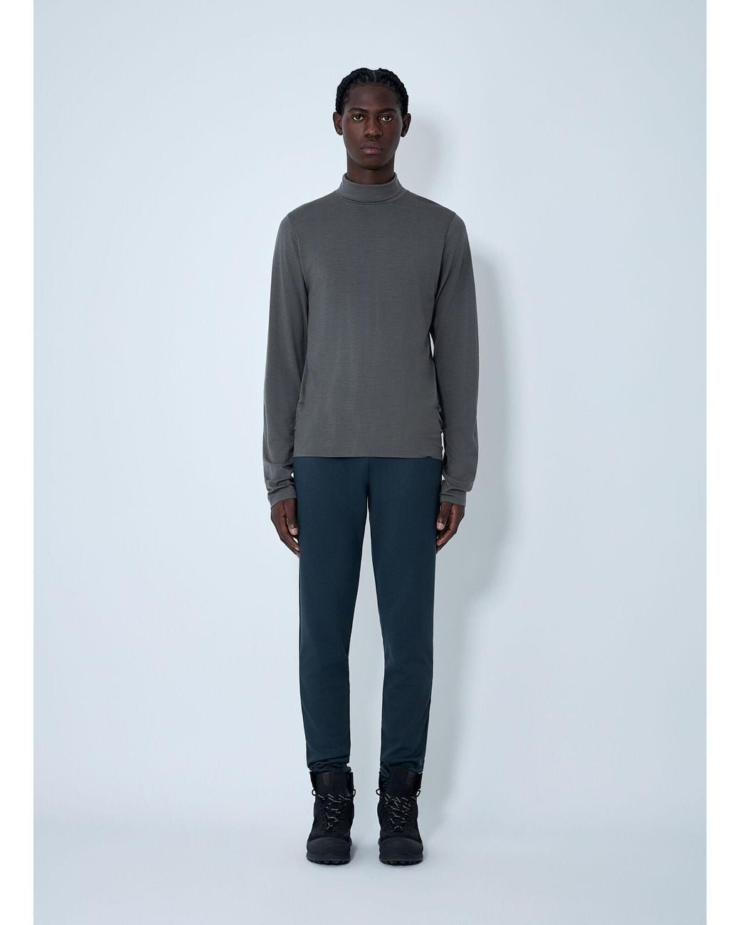 Rier Gray Wool Turtleneck Sweater for men