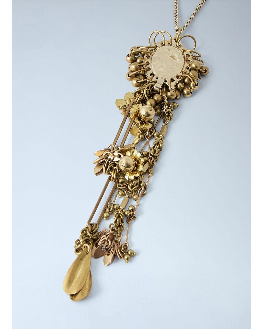 Dries Van Noten Blue Intricate Pendant Necklace