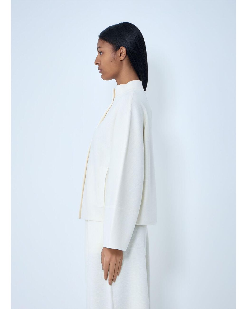 Max Mara White Structured Wool-Blend Jacket