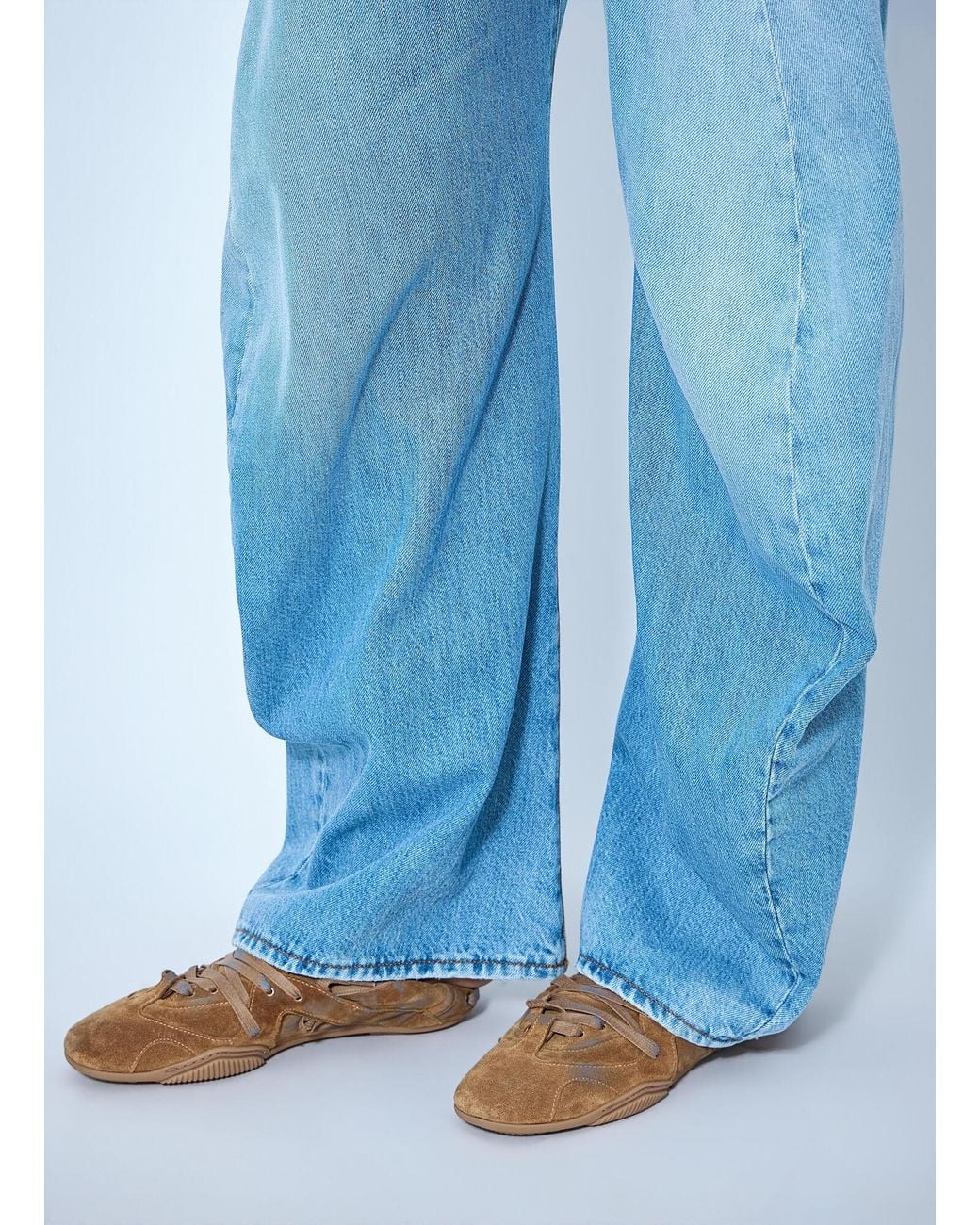 Acne Blue 2006F Distressed Wide Leg Jeans