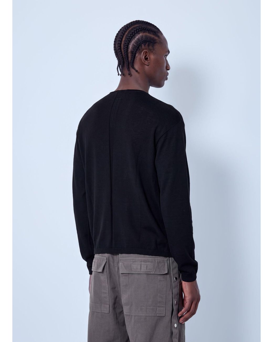 Rick Owens Blue Cut-Out Detail Sweater for men
