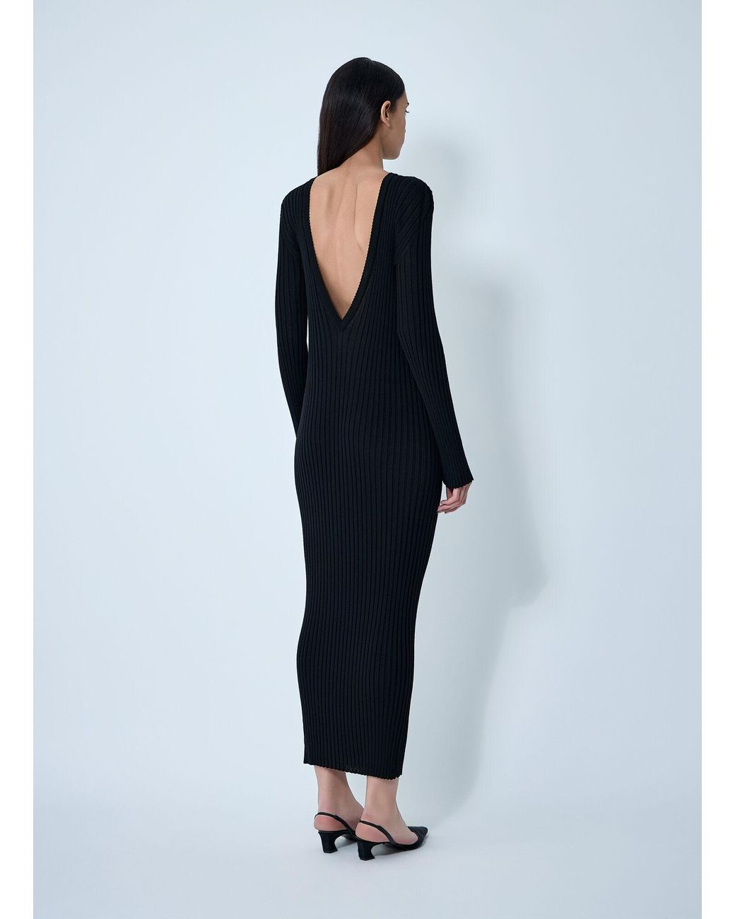 Khaite Blue Sigrid Wool Maxi Dress