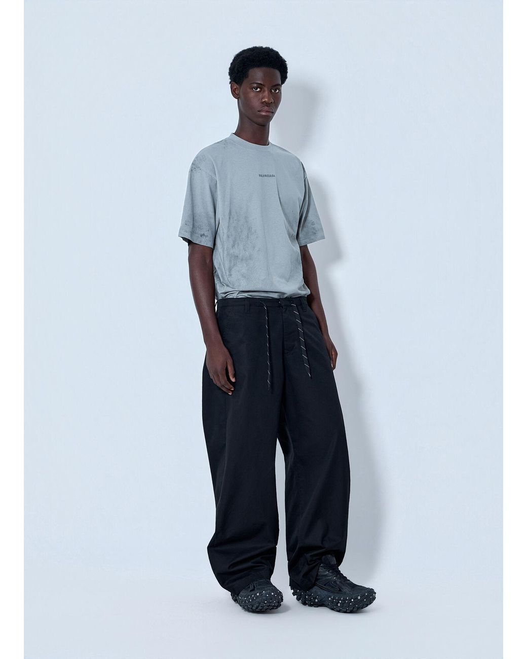 Balenciaga Blue Wide-Leg Trousers for men