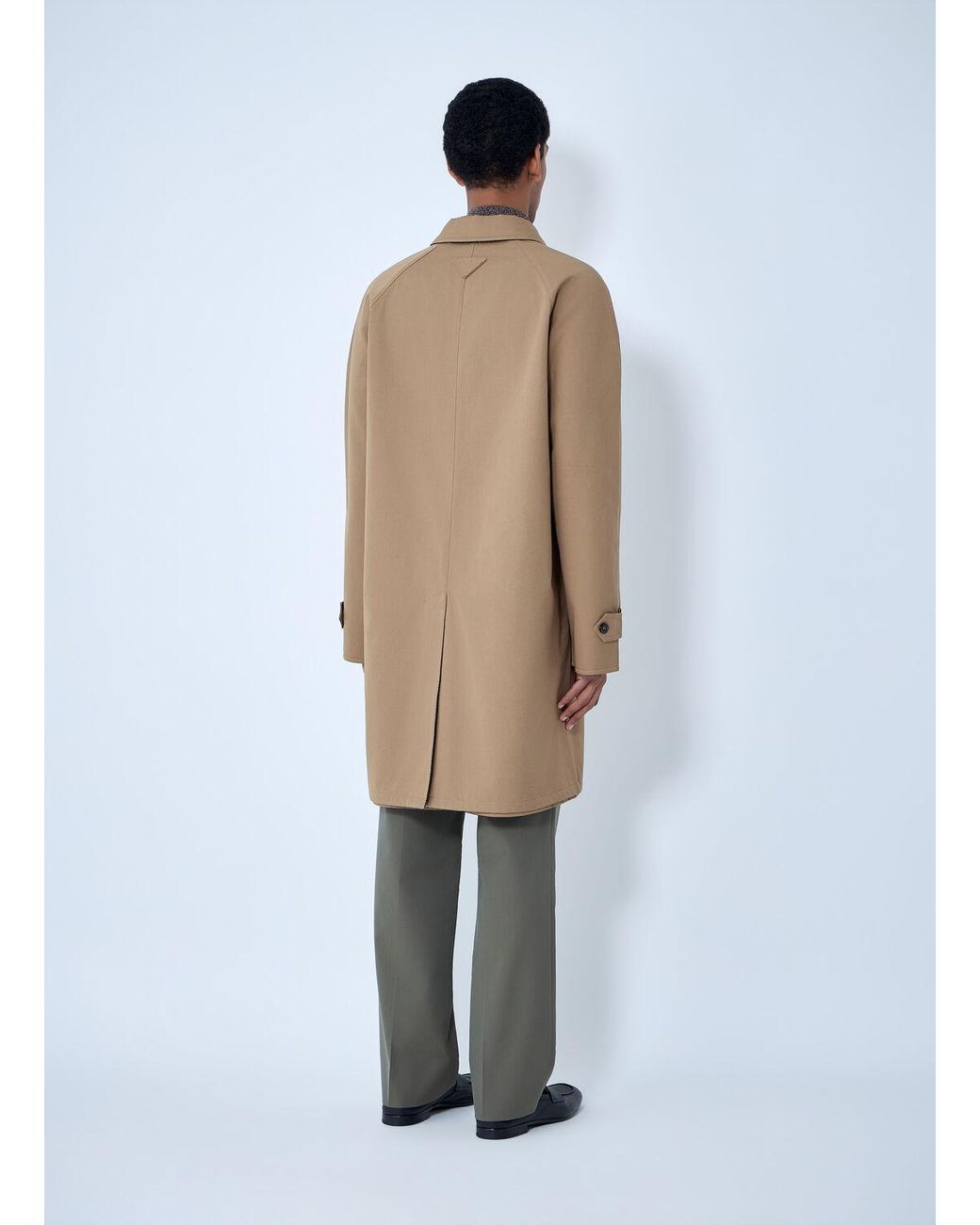 Prada Blue Reversible Buttoned Coat for men