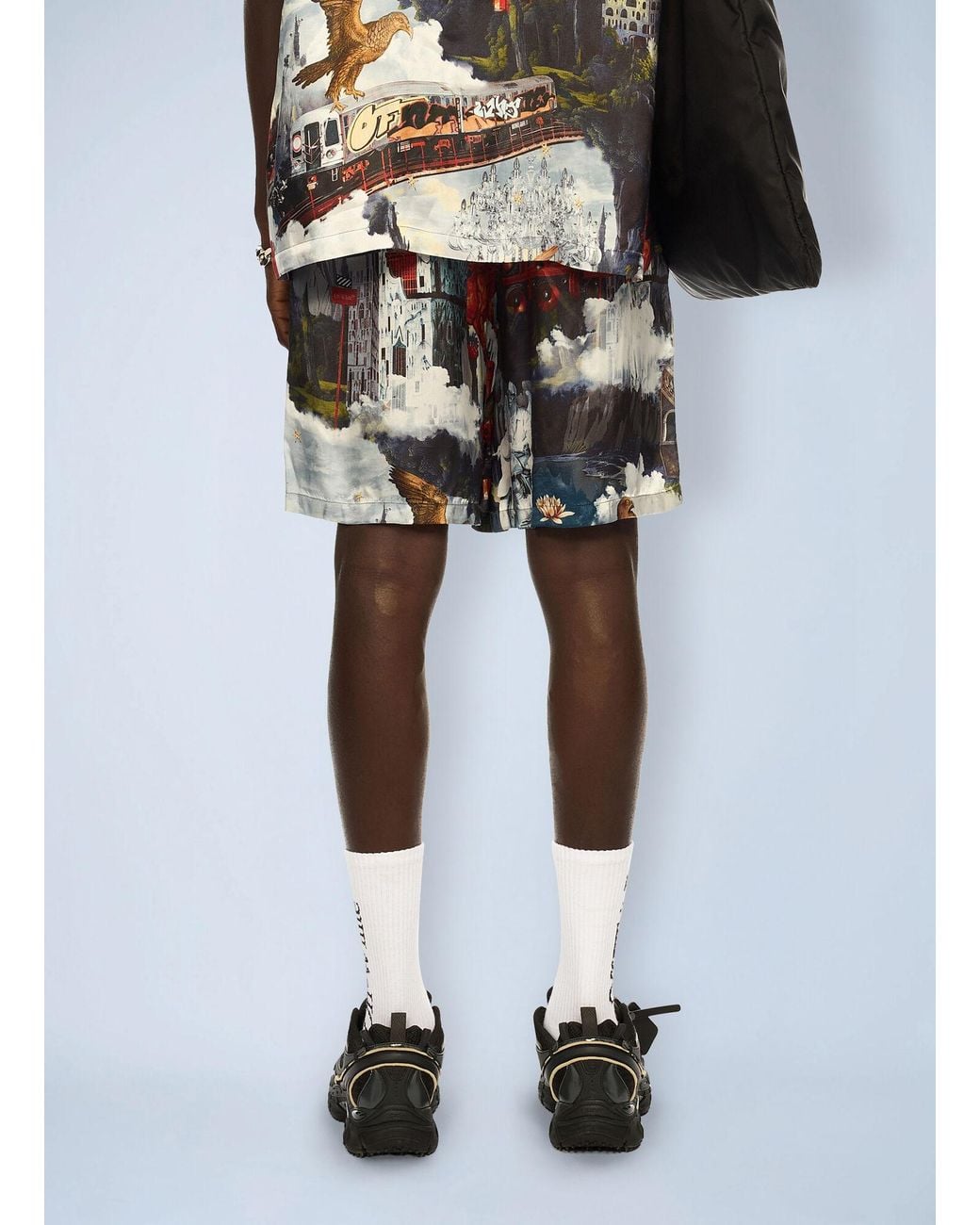 Off-White c/o Virgil Abloh Multicolor World Paint Viscose Bowling Shorts for men