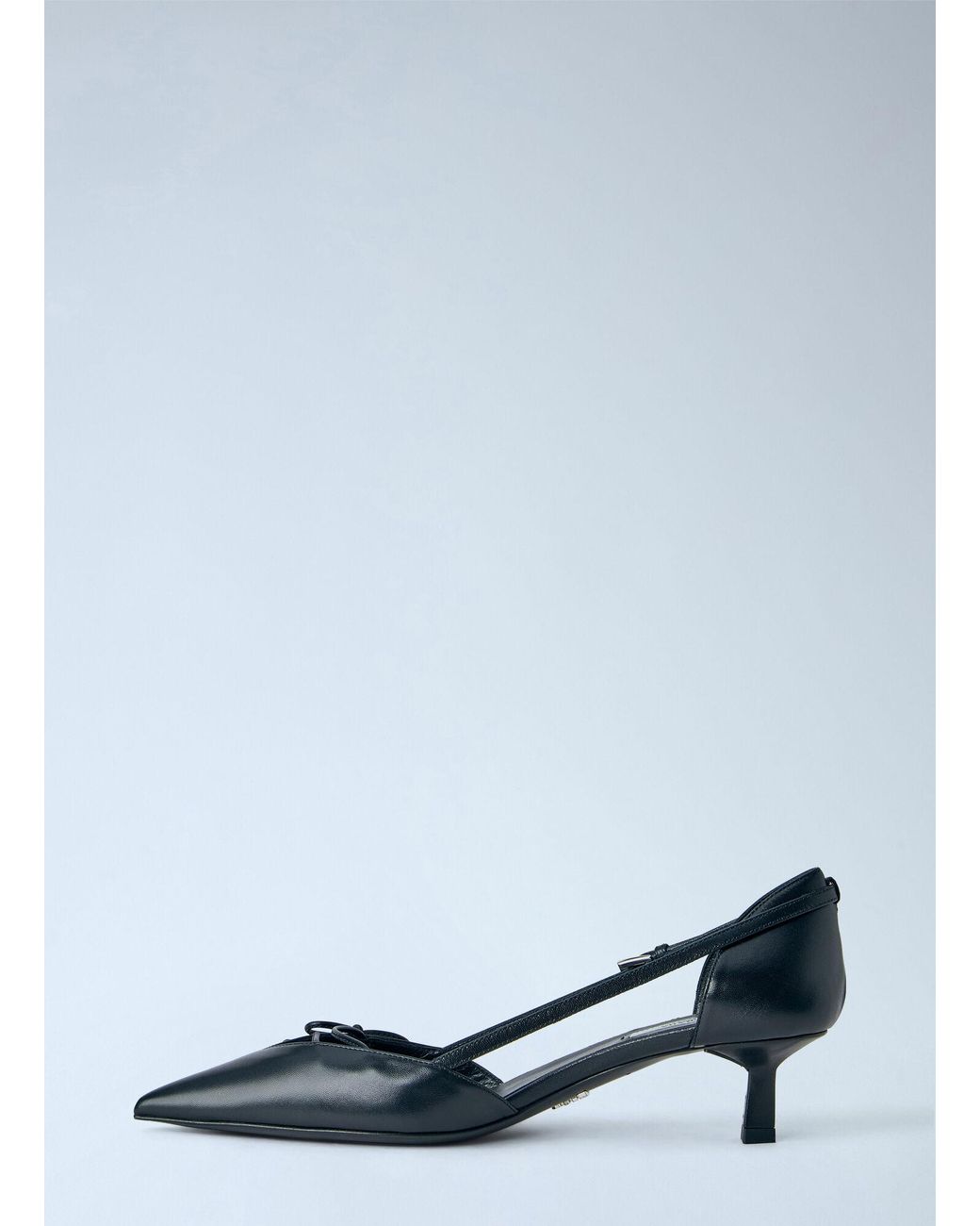 Prada Blue Side-Open Leather Pumps
