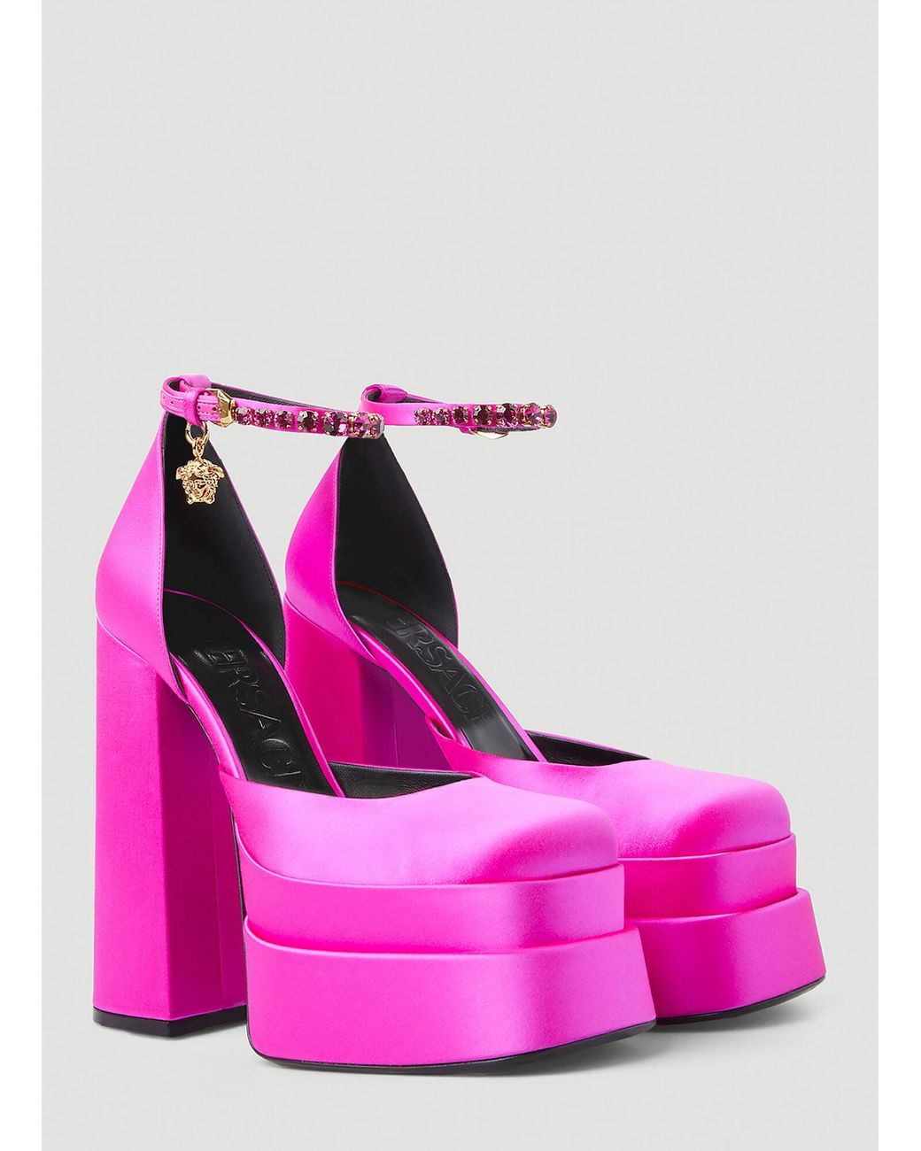 Versace Pink Medusa Aevitas Platform Heels