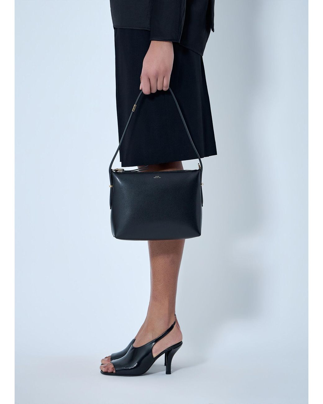 Totême  Blue Bevel Leather Wristlet Handbag