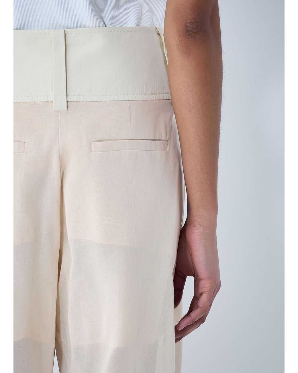 Sportmax White High Waist Wide-Leg Trousers