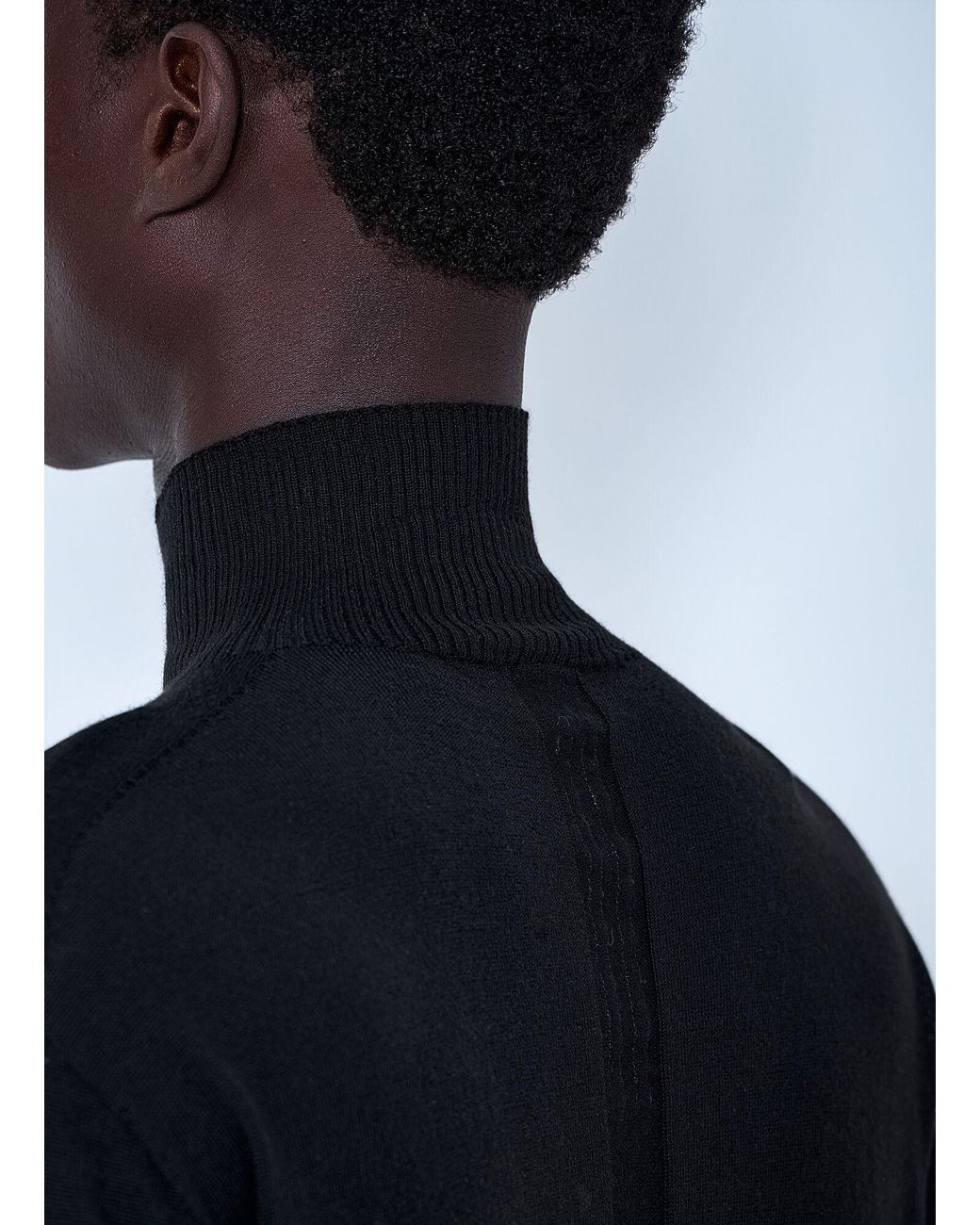 Rick Owens Blue Oversized Turtleneck Sweater for men