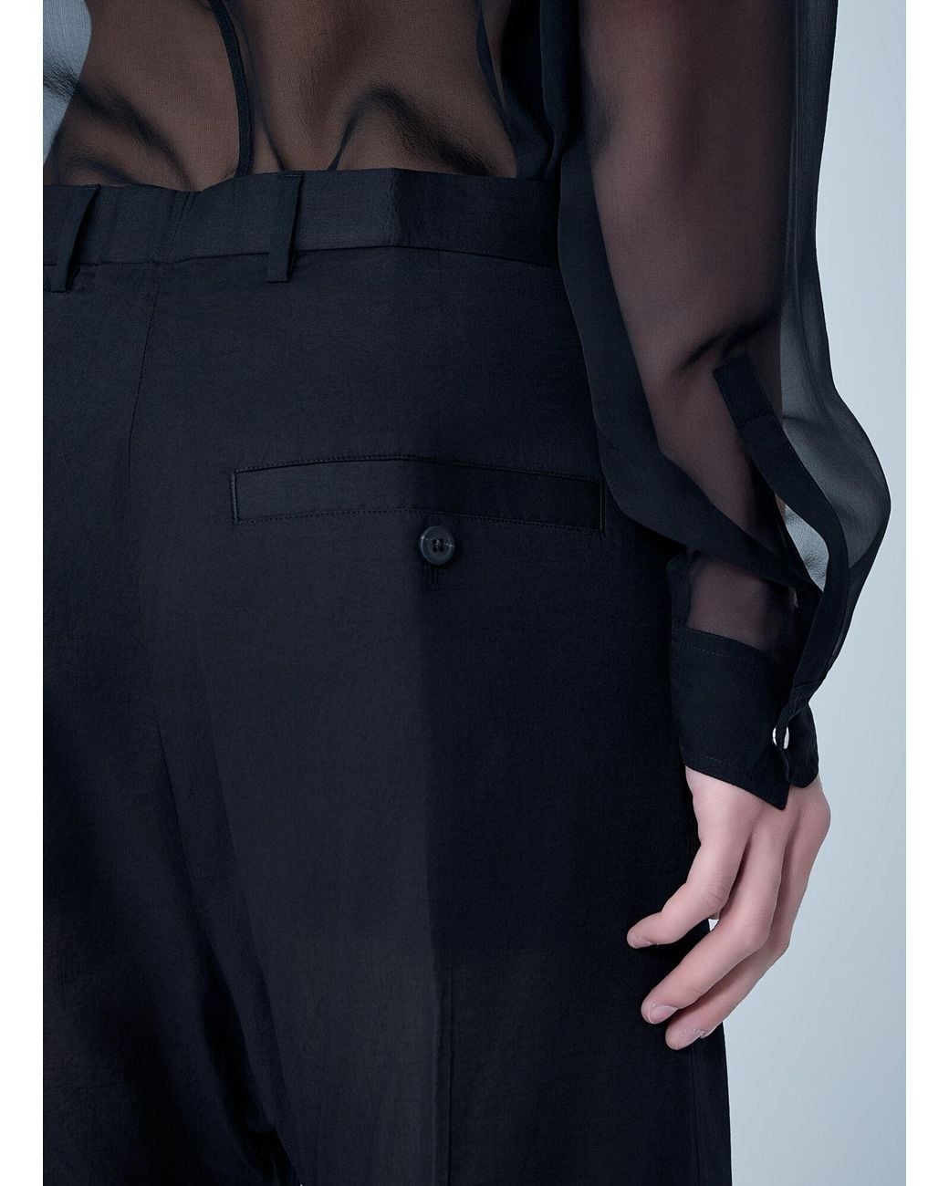 Rick Owens Blue Tailored Wide Belas Pants for men