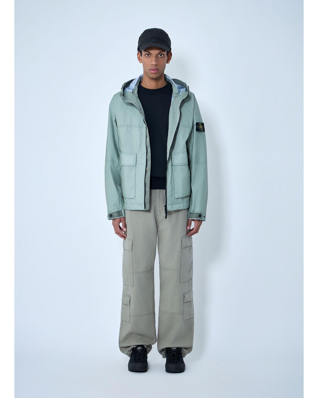 Stone Island Blue Short Parka Jacket for men