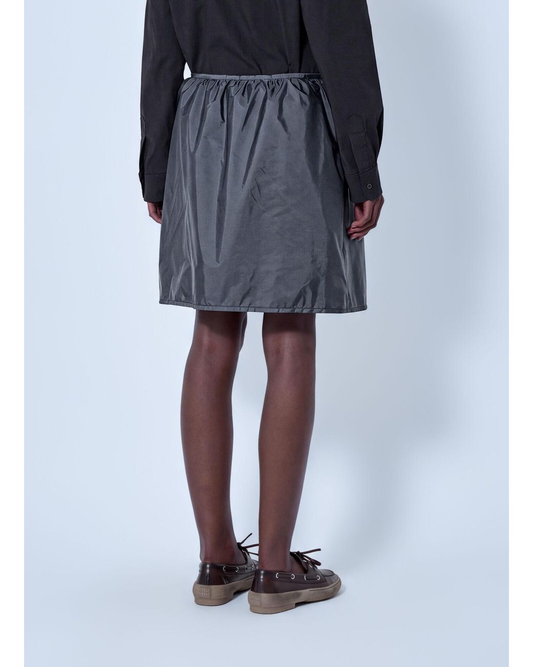 Miu Miu Blue Technical Fabric Skirt