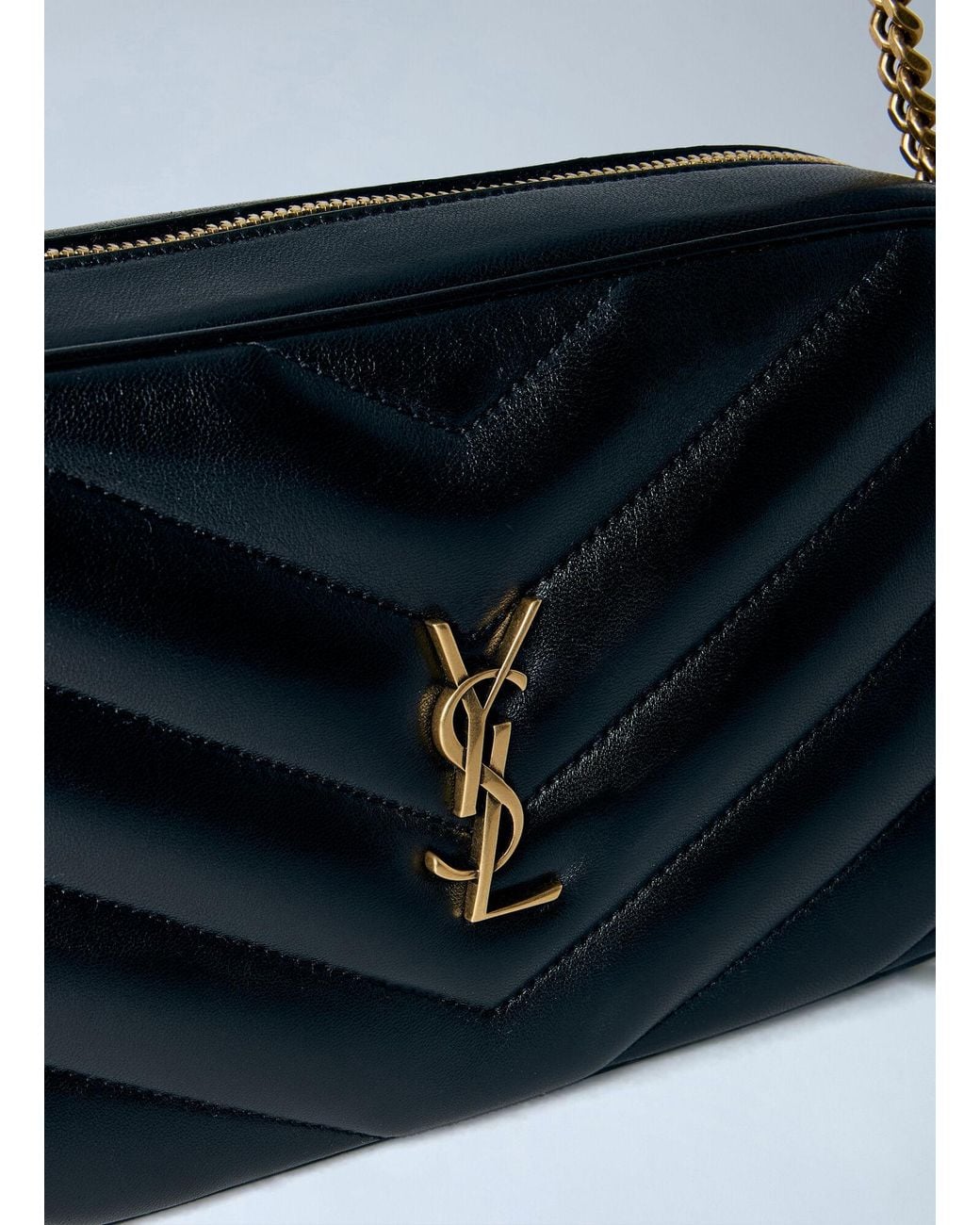 Saint Laurent Blue Matelassé Loulou Camera Bag