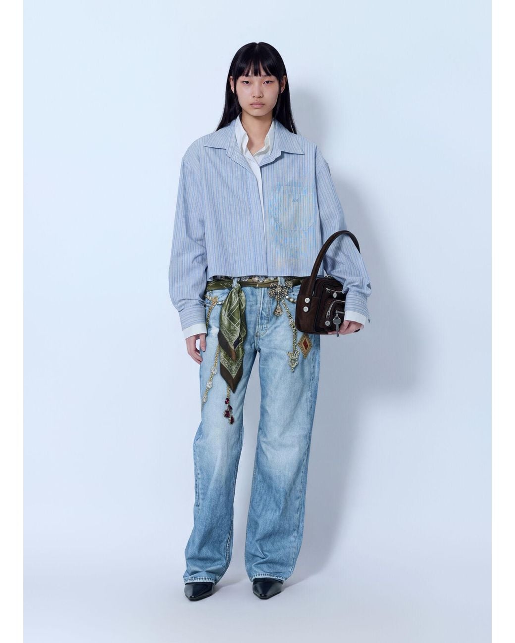 Acne Blue Trompe-'Œil Jewellery Jeans