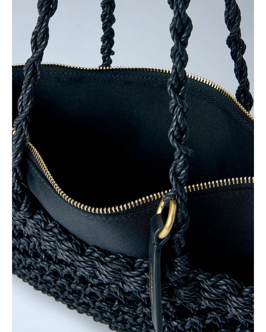 Jil Sander Blue Tangle Net Cord Shoulder Bag