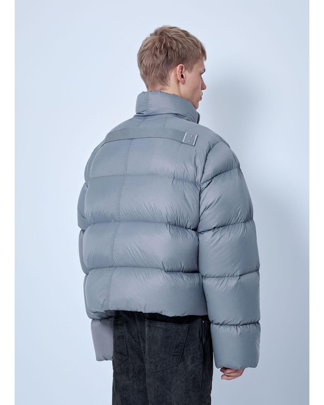 Rick Owens Blue Puffer Turtle Jacket for men