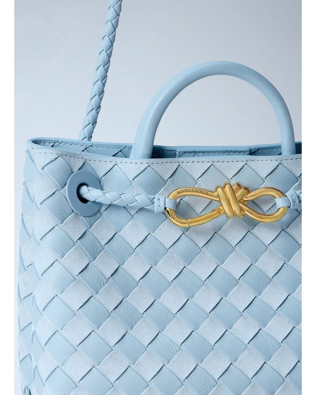 Bottega Veneta Small Andiamo Handbag in Blue | Lyst