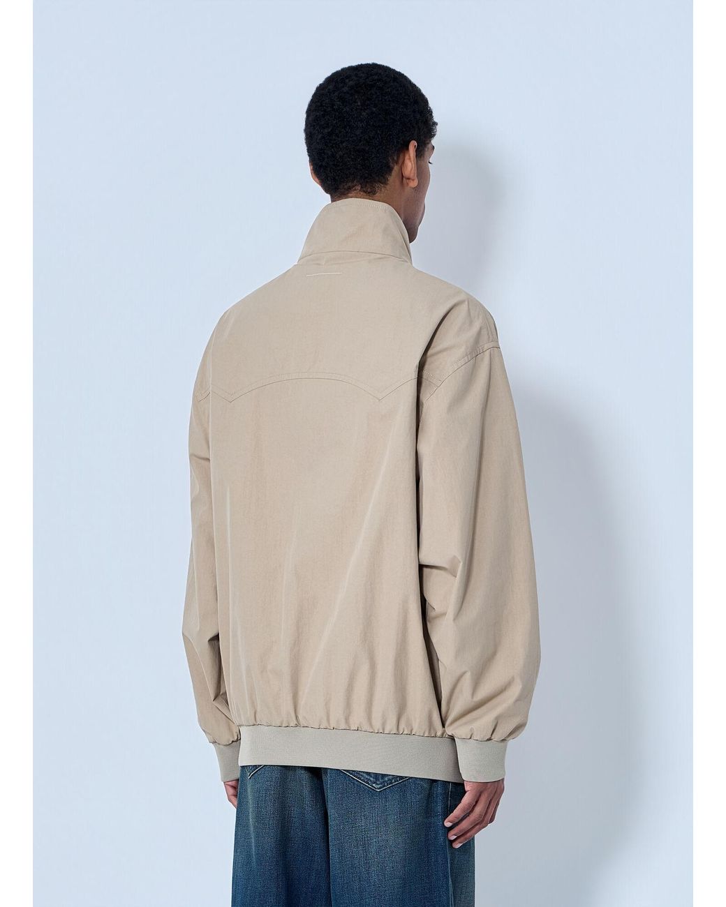 MM6 by Maison Margiela Blue High-Neck Zip Jacket for men