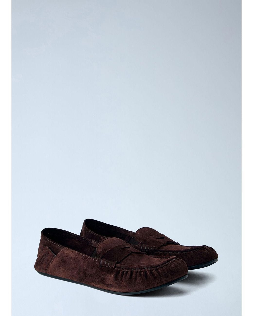 Acne White Suede Saddle Loafers for men