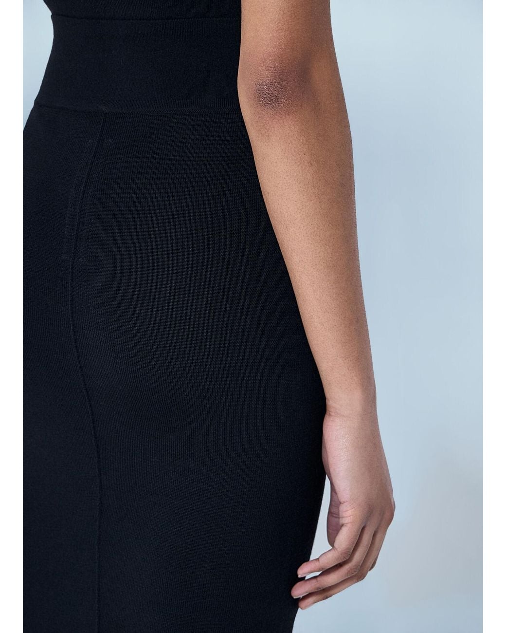 Rick Owens Blue Wool Knit Maxi Skirt