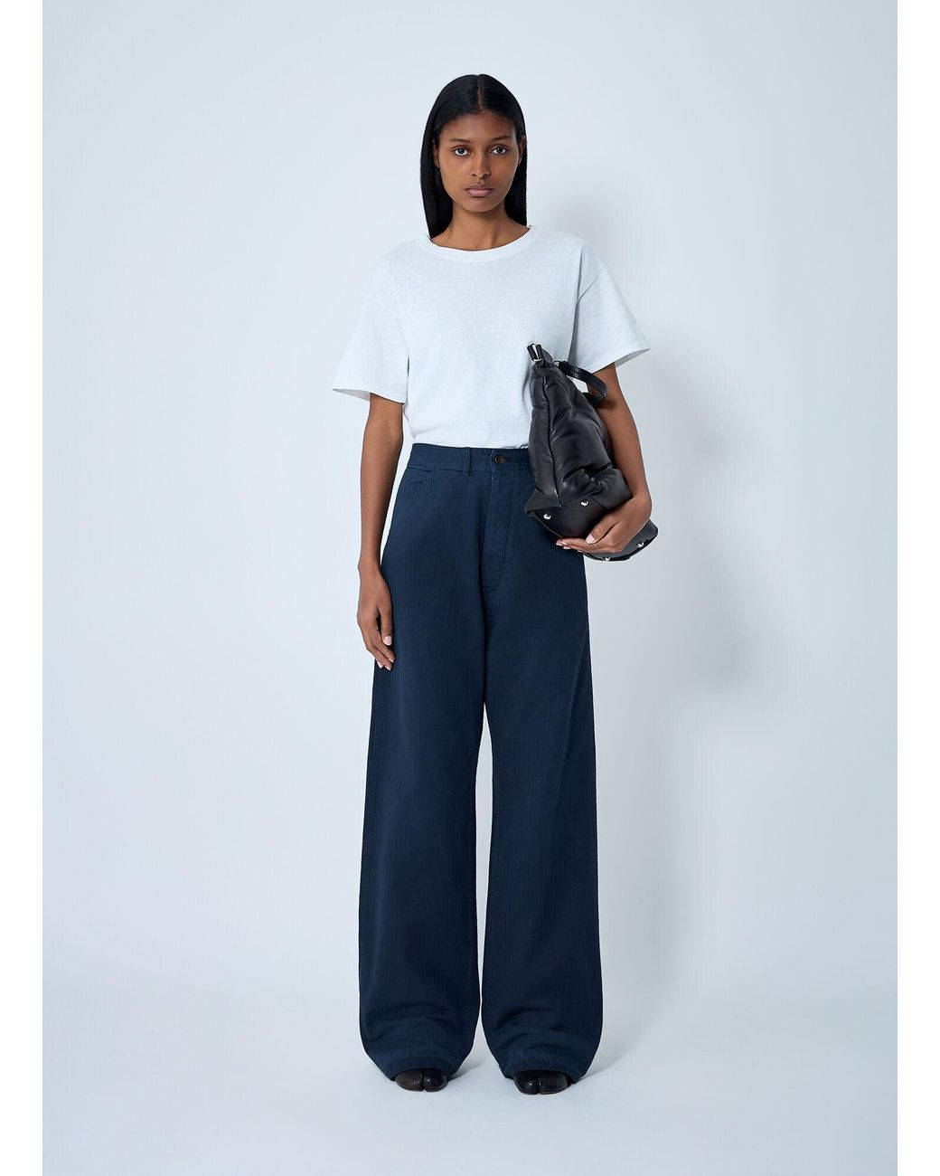 Maison Margiela Blue Cotton Twill Pants
