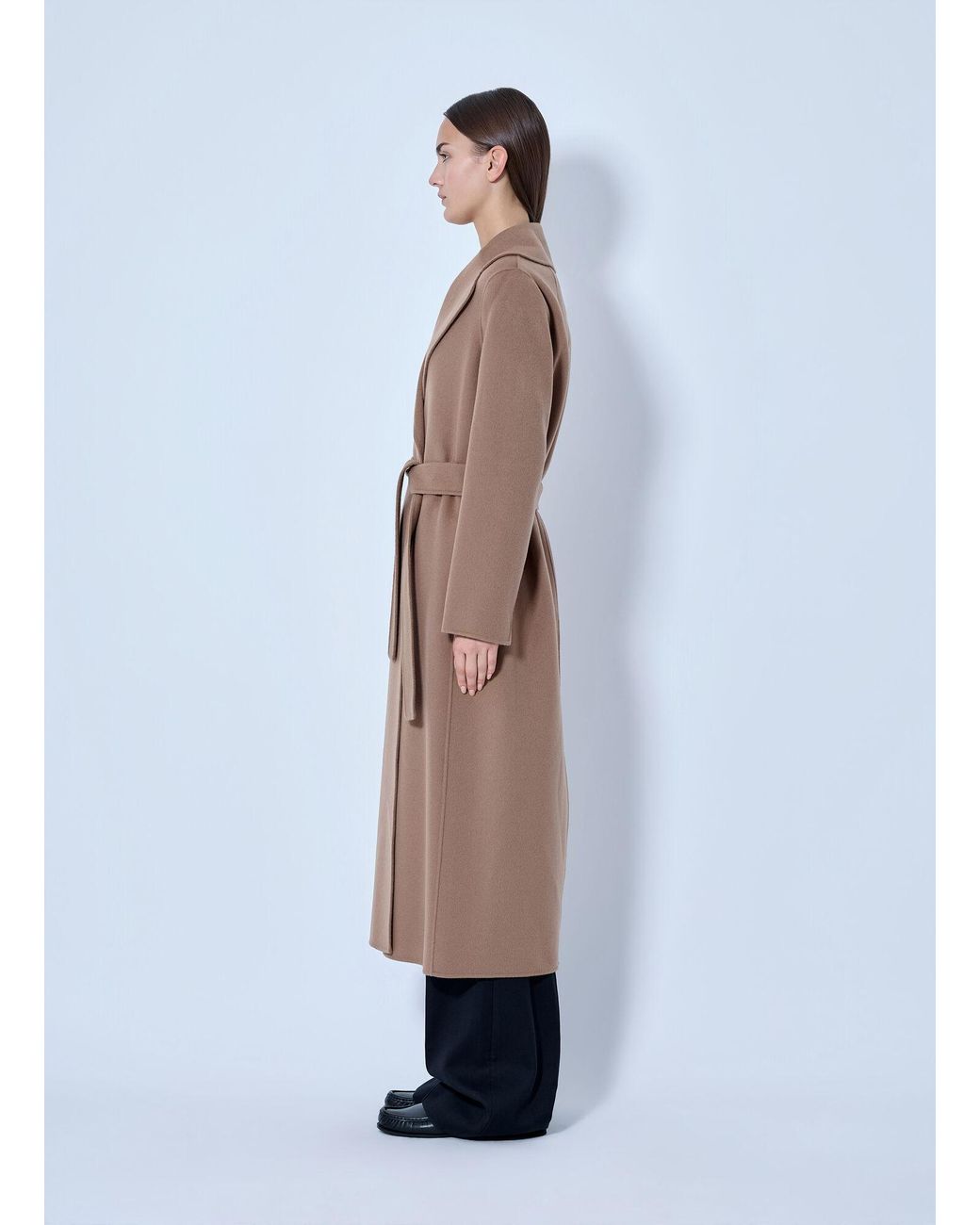 Max Mara Blue Belted Wool Coat