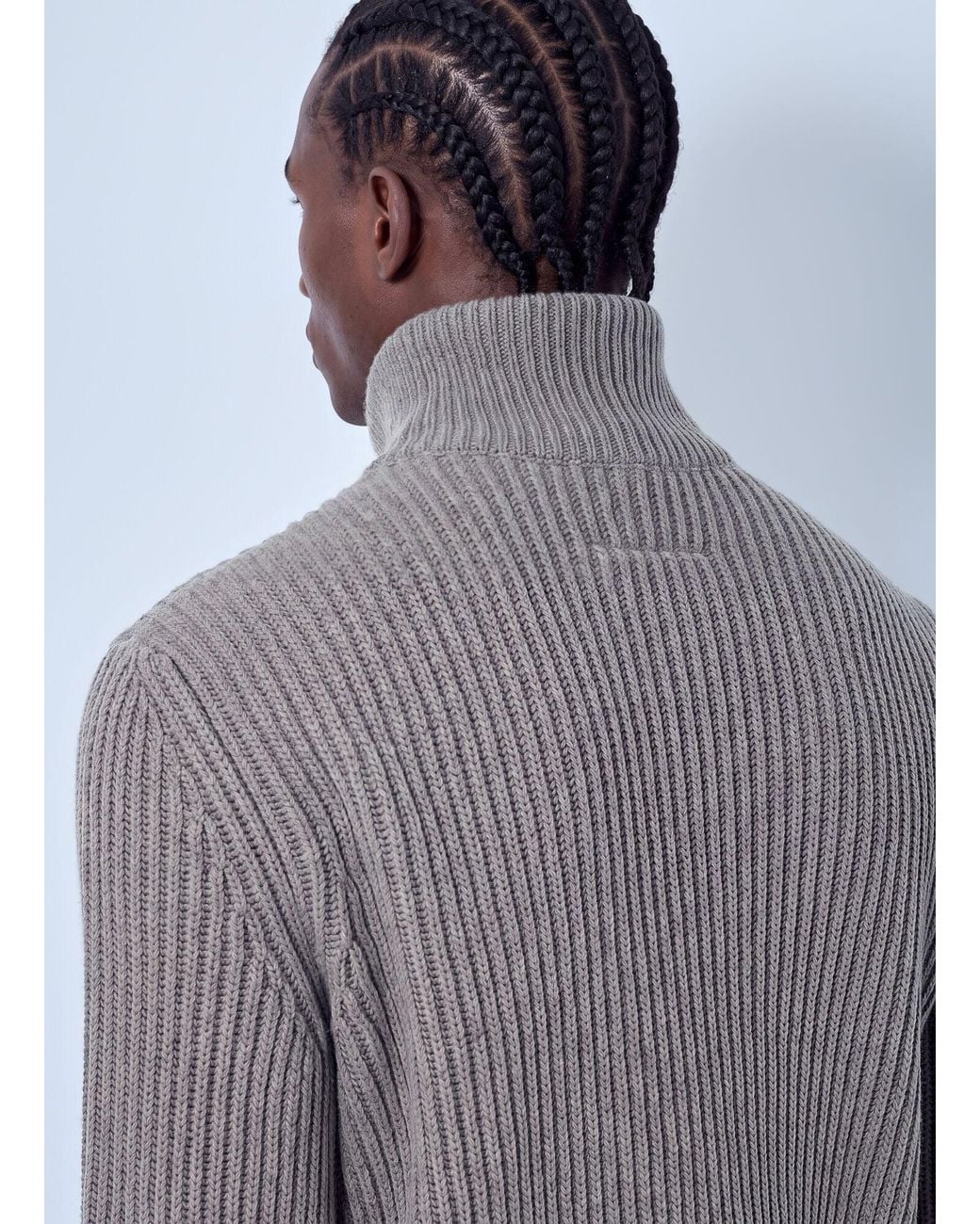 MM6 by Maison Margiela Blue Ribbed Zip-Up Sweater for men
