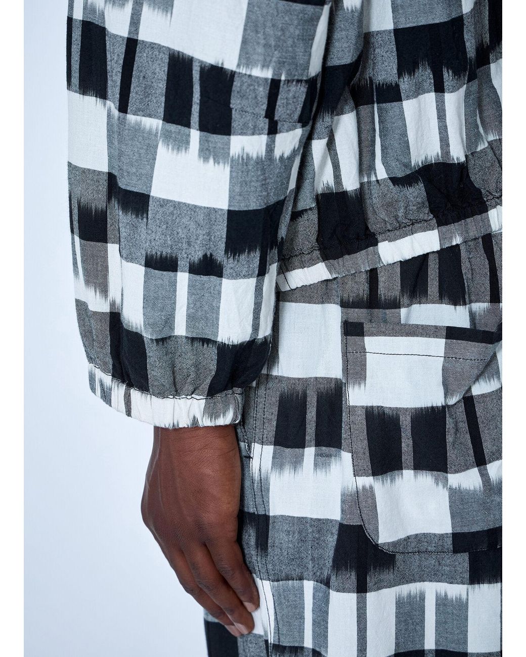 Nomarythm Textile Blue Ikat Check Easy Pants for men