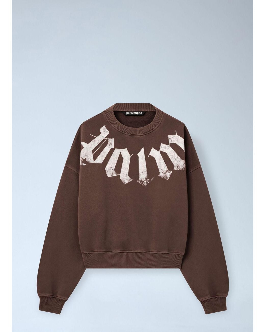 Palm Angels Blue Big Neck Logo Loose Sweatshirt for men