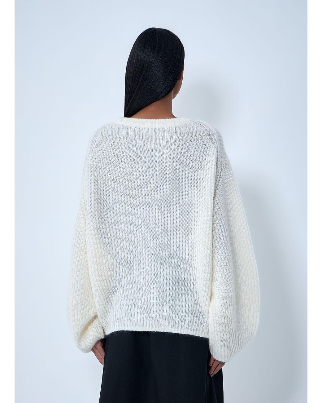 Totême  White Mohair-Blend Sweater