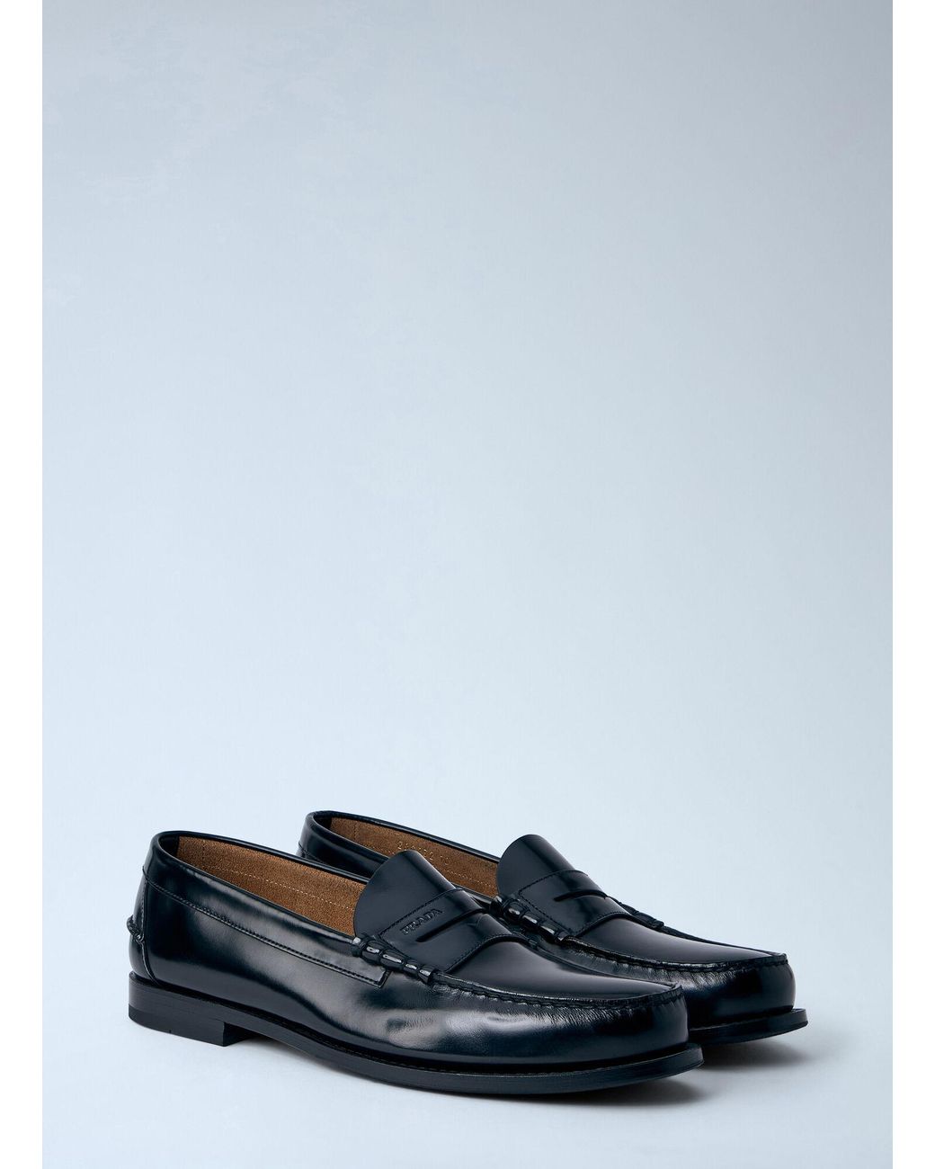 Prada Black Leather Loafers for men