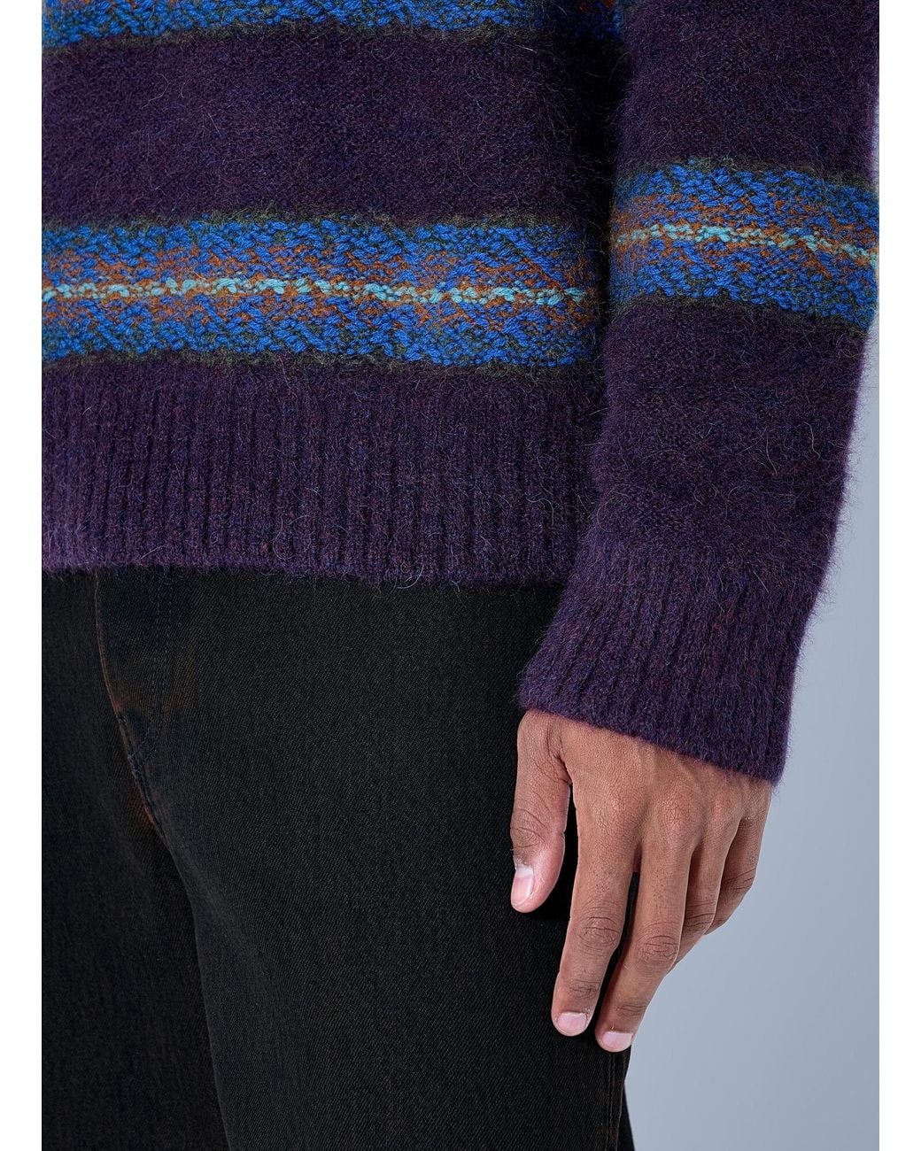 Dries Van Noten Blue Master Boucle Stripe Jumper for men