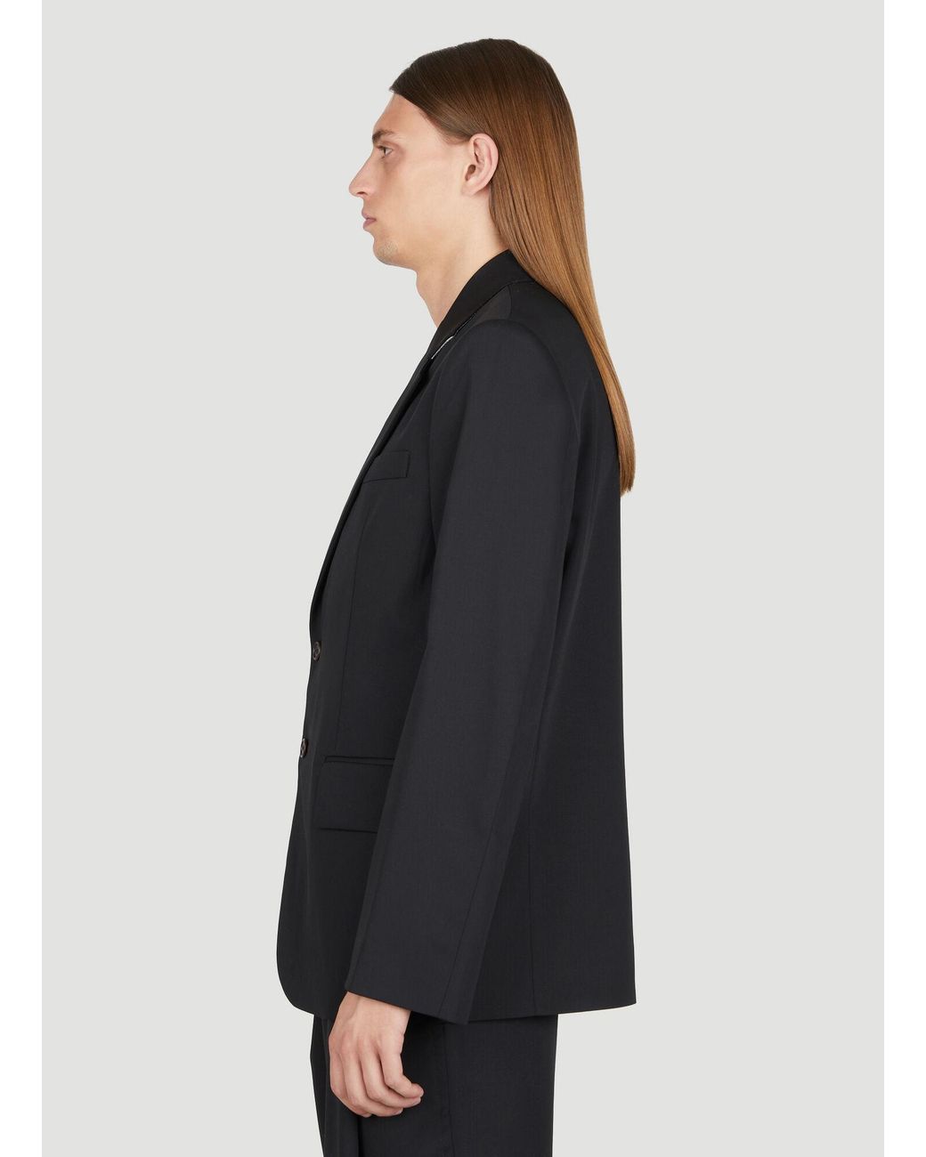 Diomene Black Wool Suit Blazer for men