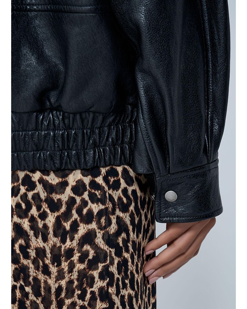 Saint Laurent Blue Grained Leather Jacket