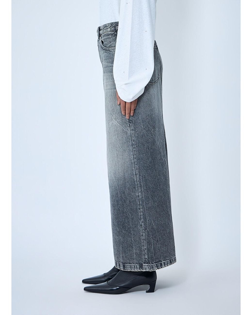 Acne Blue Denim Maxi Skirt