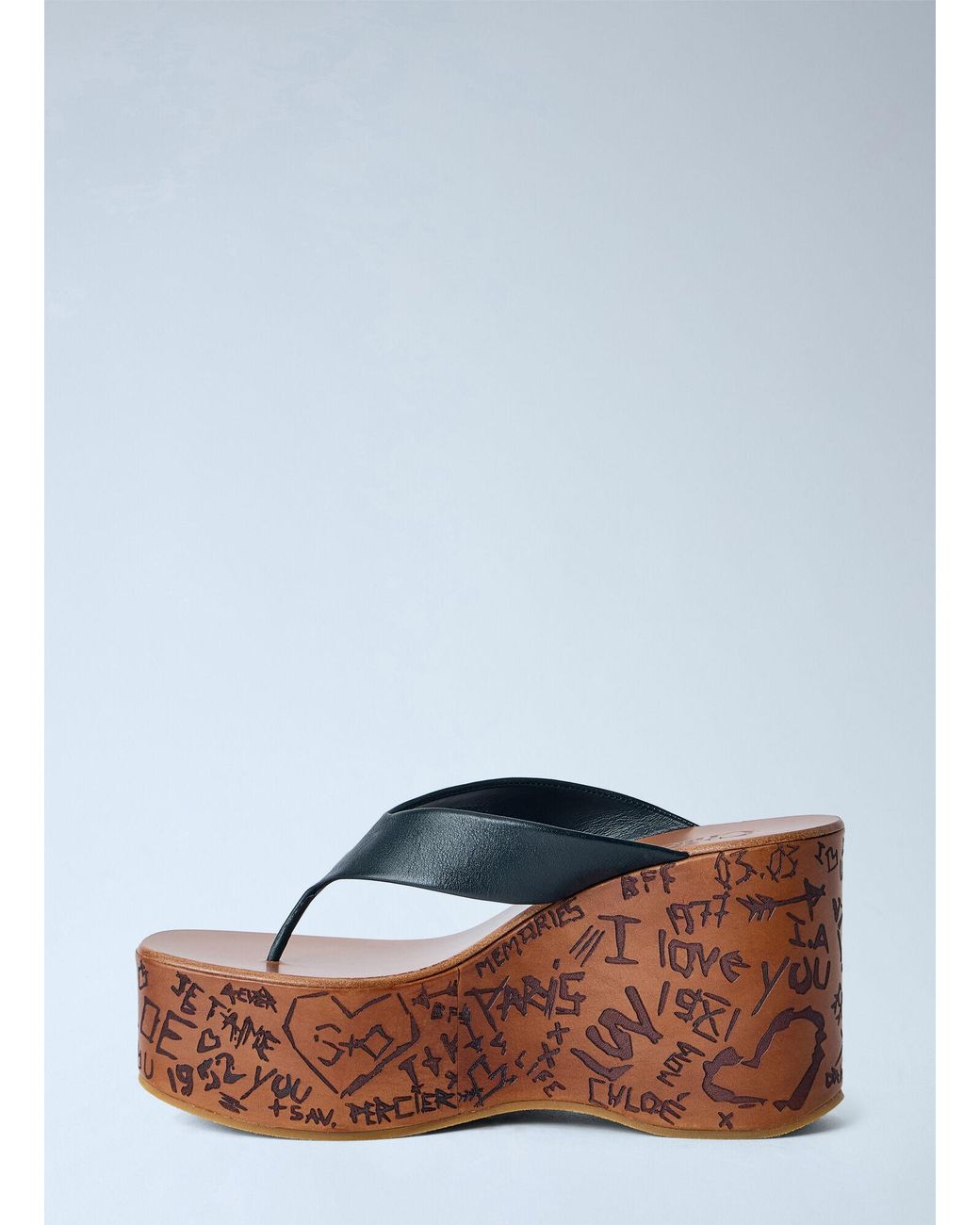 Chloé Blue Maxime Wedge Sandals