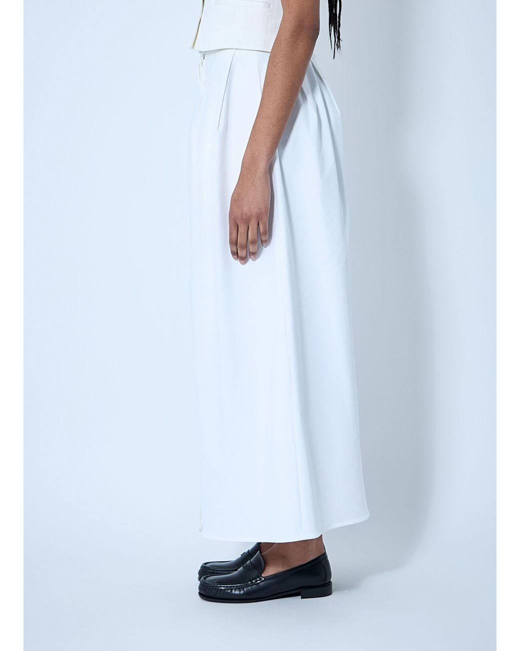 Max Mara Blue Pleated Midi Skirt