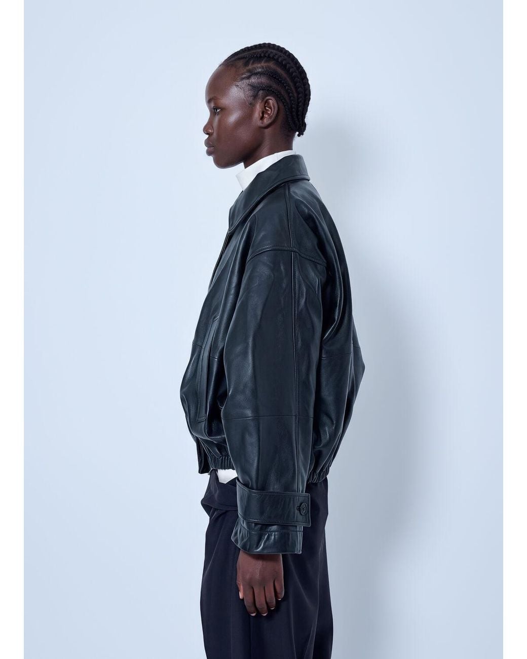Rohe Blue Leather Blouson Jacket