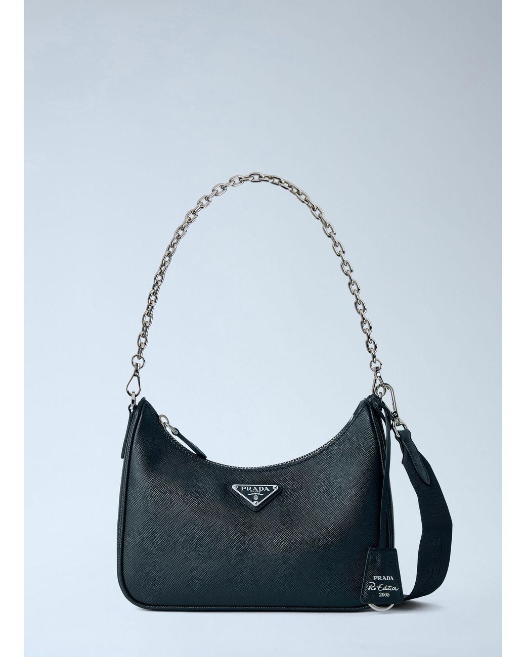 Prada Blue Re-Edition 2005 Saffiano Shoulder Bag