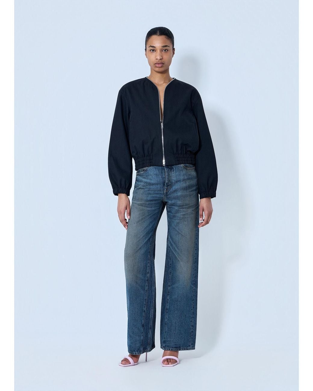 Alexander Wang Blue Zip-Up Bomber Jacket