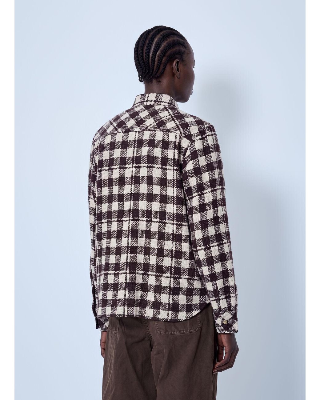 Moncler Brown Checked Wool Shirt