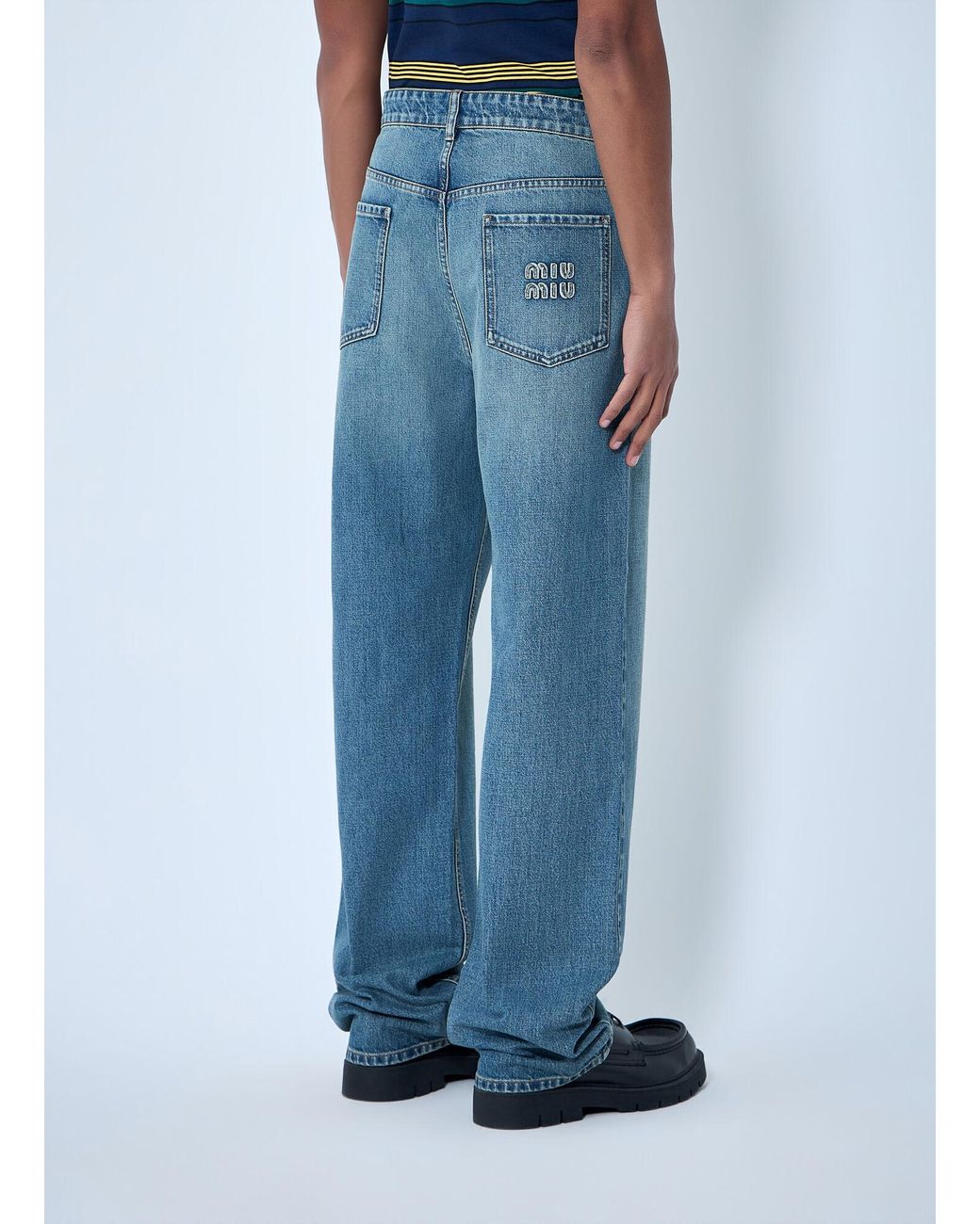 Miu Miu Blue Wide-Leg Denim Jeans for men