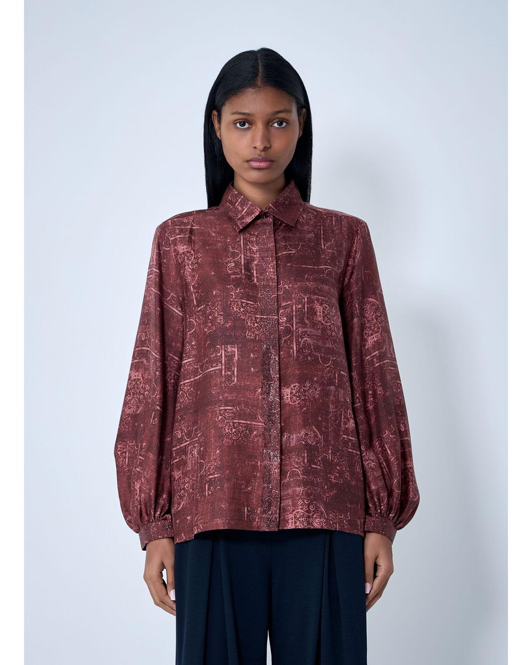 Max Mara Red Silk Shirt