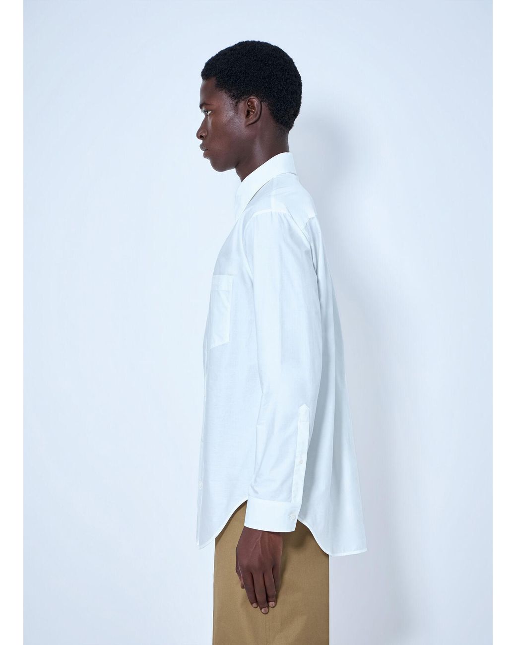 Balenciaga White Cotton Poplin Shirt for men