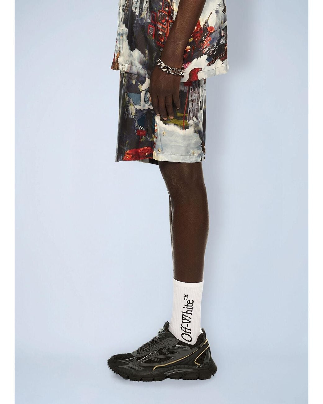 Off-White c/o Virgil Abloh Multicolor World Paint Viscose Bowling Shorts for men