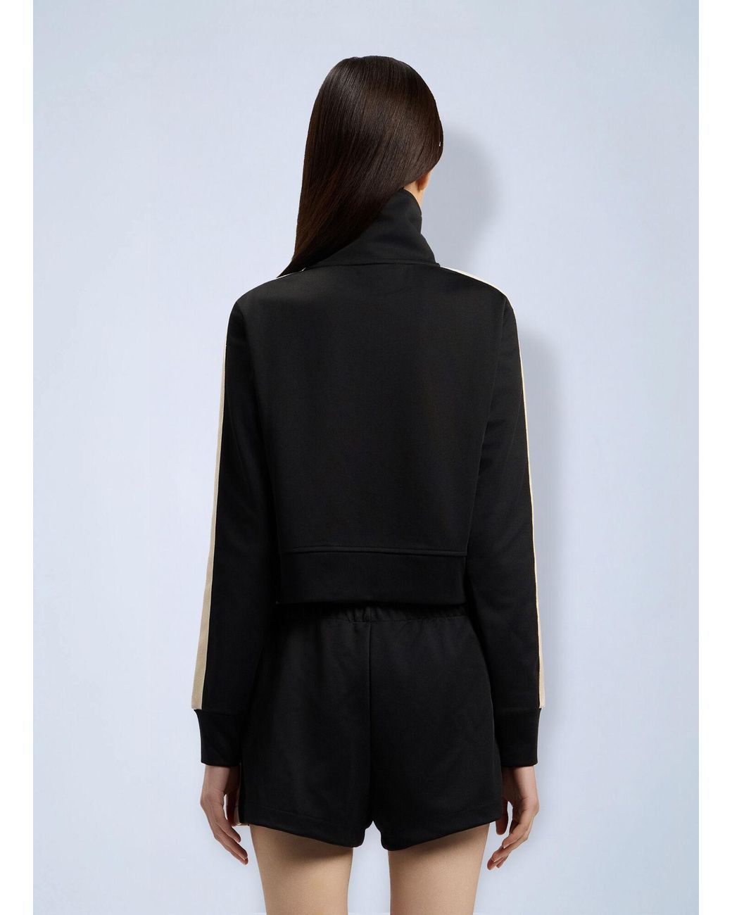 Palm Angels Black Tree Logo Crop Track Jacket
