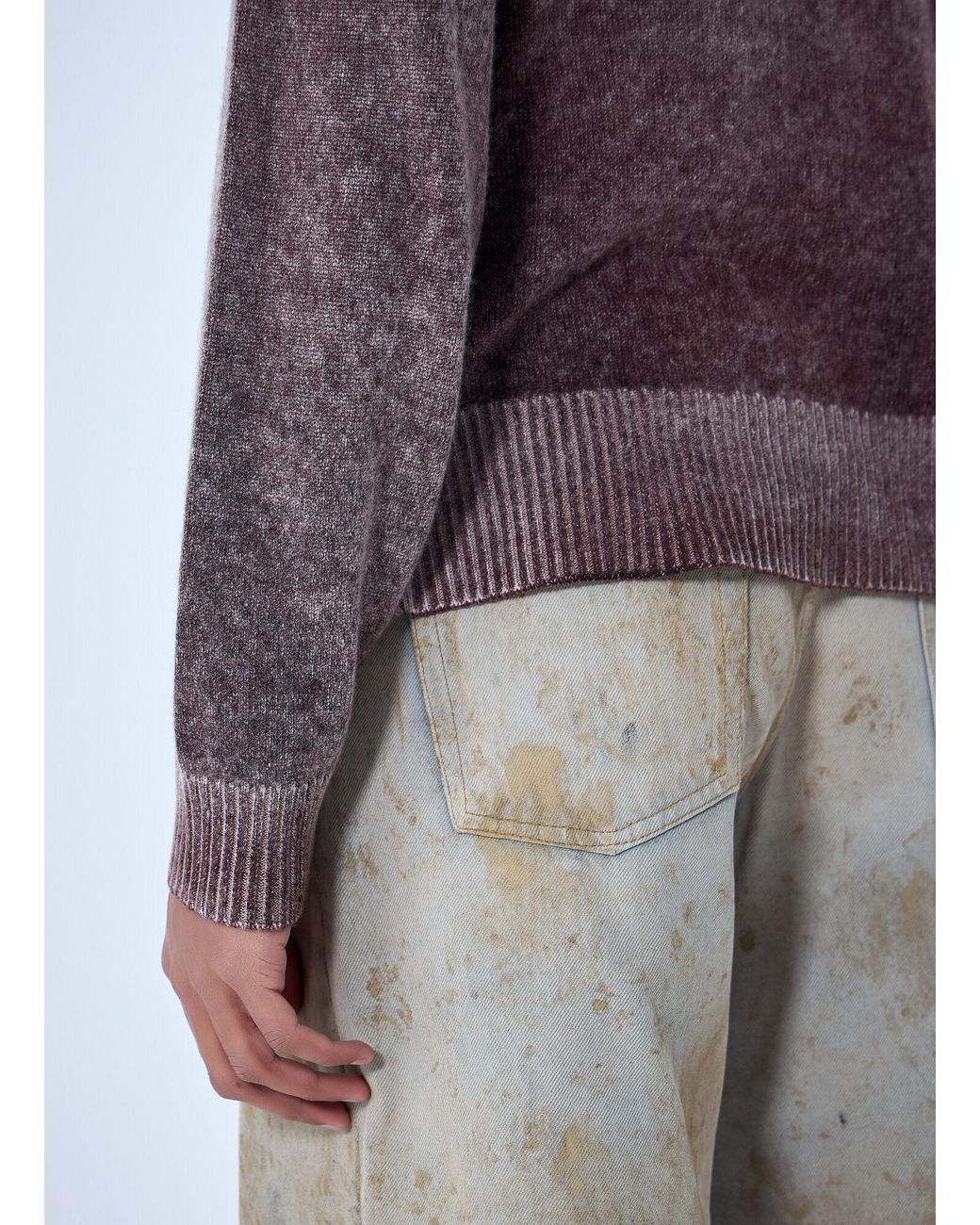 Acne Purple Zip-Up Hooded Sweatshirt for men